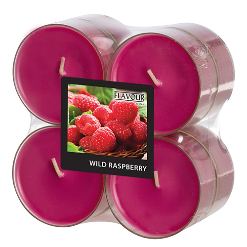 "GALA" Maxi Duftlichte Ø 59 mm · 24 mm weinrot - Wild Raspberry in Polycarbonathülle