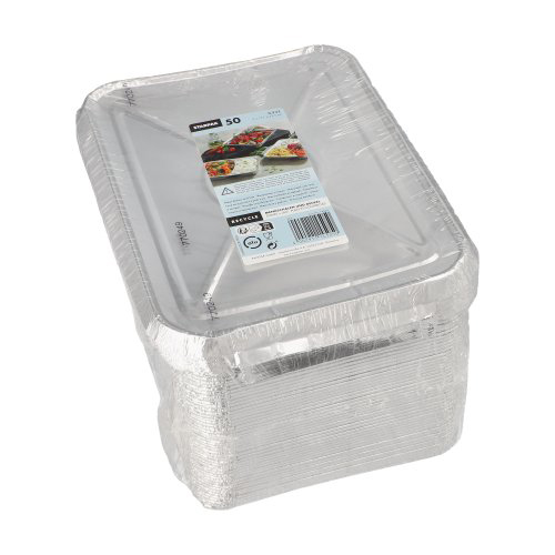 Menüschalen + Deckel, Alu ungeteilt 0,93 l 3 cm x 17,7 cm x 22,5 cm