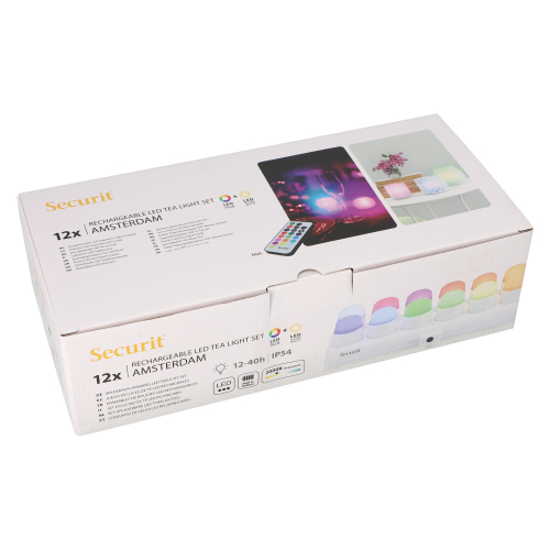 LED-Teelichte inkl. Ladestation Ø 4 cm · 5 cm farbig "Amsterdam" Leuchtdauer 12-40h