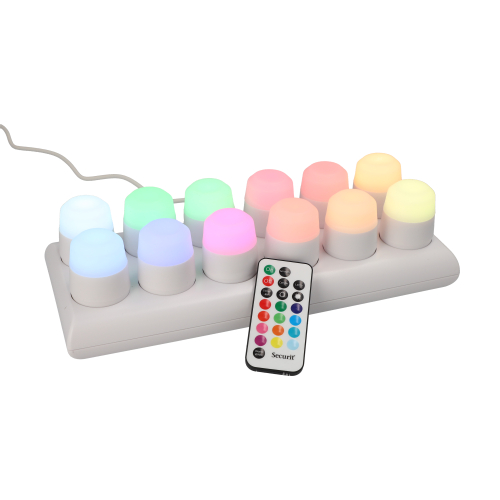 LED-Teelichte inkl. Ladestation Ø 4 cm · 5 cm farbig "Amsterdam" Leuchtdauer 12-40h