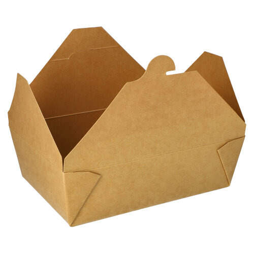 Lunchboxen, Pappe "pure" 2000 ml 6,4 cm x 14 cm x 19,7 cm braun