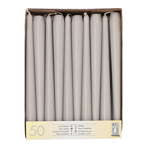 Leuchterkerzen Ø 2,2 cm · 25 cm hellgrau