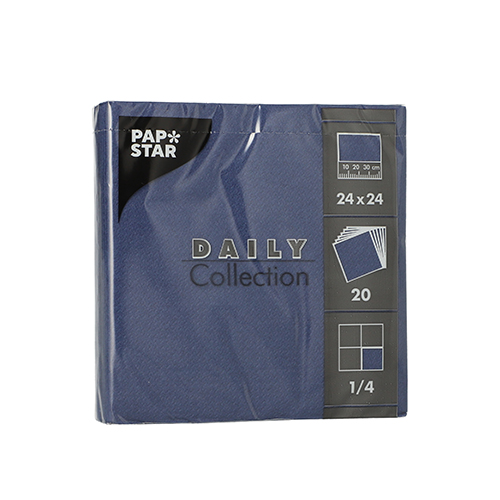 Servietten "DAILY Collection" 1/4-Falz 24 cm x 24 cm dunkelblau