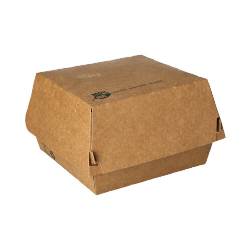 Burgerboxen, Pappe 7,8 cm x 11,5 cm x 11 cm braun "100% Fair" groß
