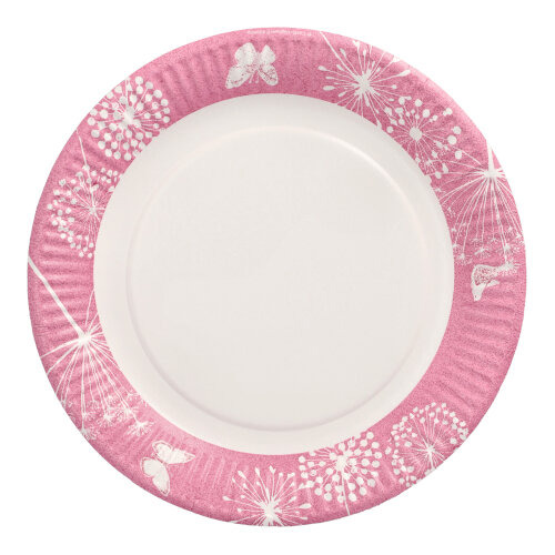 Teller, Pappe rund Ø 23 cm fuchsia "Meadow"