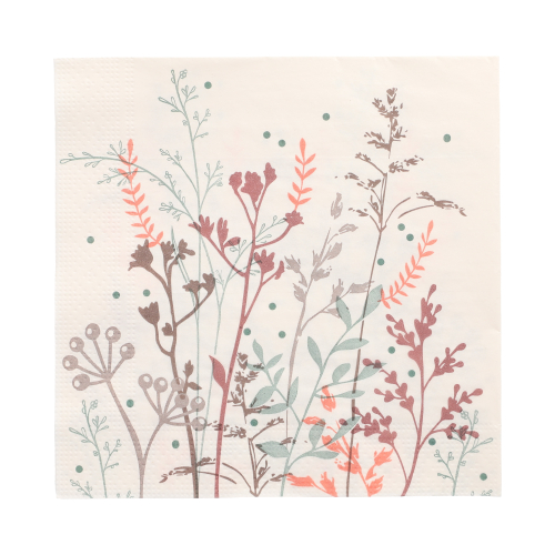 Servietten, 3-lagig 1/4-Falz 33 cm x 33 cm "Wild Grasses"