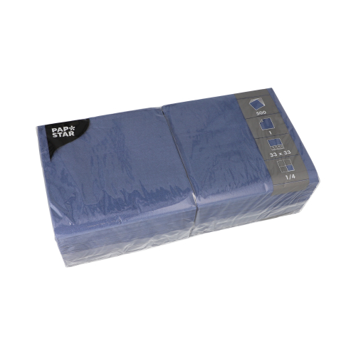 Servietten, 1-lagig 1/4-Falz 33 cm x 33 cm dunkelblau