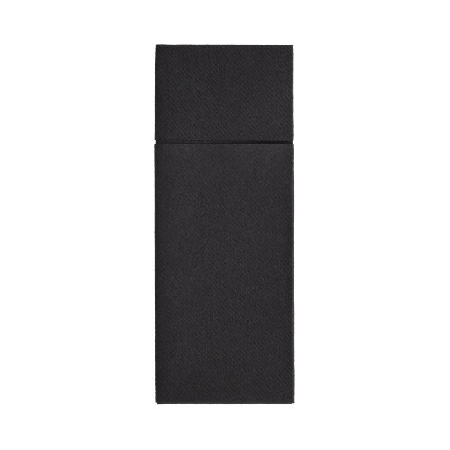 Bestecktaschen, Airlaid 40 cm x 33 cm schwarz mit Besteckfalz