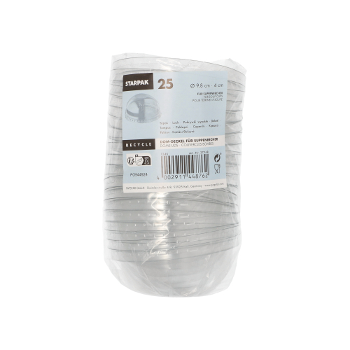 Dom-Deckel für Suppenbecher PET Ø 9,8 cm · 4 cm transparent