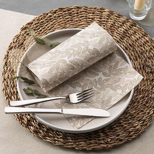 Servietten "ROYAL Collection" 1/4-Falz 40 cm x 40 cm sand "Nature"