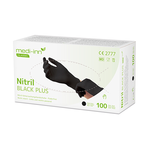 "Medi-Inn Classic" Handschuhe, Nitril puderfrei schwarz "Black Plus" Größe: XL