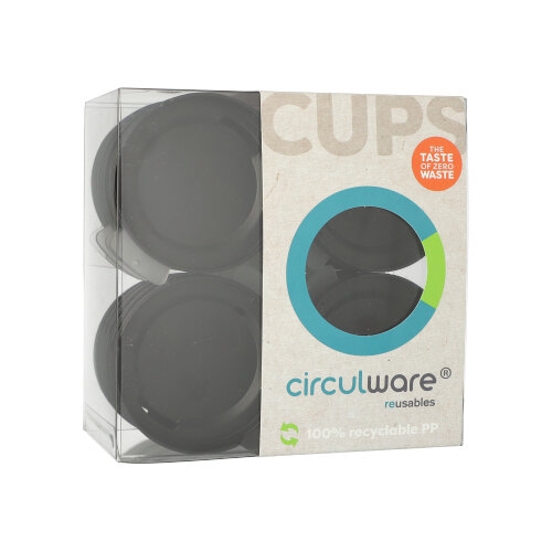 "Circulware" Deckel für Trinkbecher PP Ø 8 cm · 2,5 cm schwarz inkl. Trinköffnung