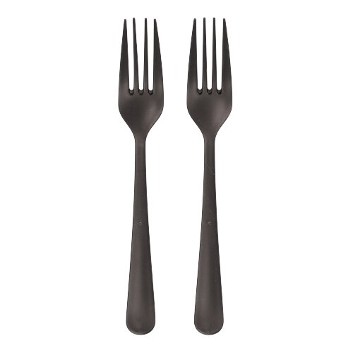 "Circulware" Mehrweg-Gabeln PP-MF 19 cm schwarz "Gaia" extra stabil, in Spenderbox