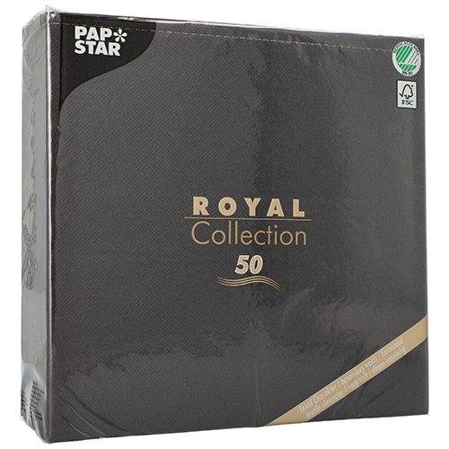 Servietten "ROYAL Collection" 1/4-Falz 48 cm x 48 cm schwarz