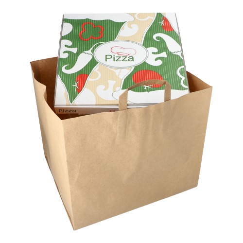 Tragetaschen, Papier XXL 33 cm x 37 cm x 34,5 cm braun mit Tragegriff