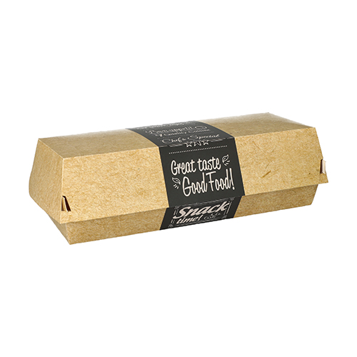 Baguetteboxen, Pappe "pure" 6,5 cm x 7,5 cm x 21 cm "Good Food"