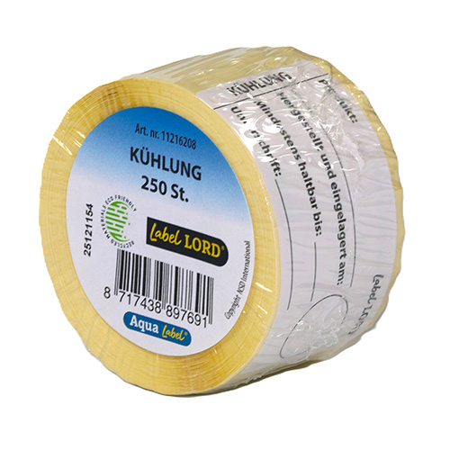 "LabelLord" HACCP Lebensmitteletiketten 37 mm x 64 mm weiss Kühlschrank, abwaschbar