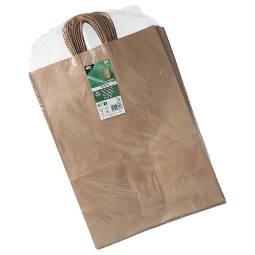 Tragetaschen, Papier 44 cm x 32 cm x 17 cm braun mit gedrehtem Tragegriff