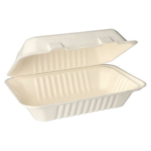 Menüboxen, Zuckerrohr ungeteilt 7,9 cm x 23 cm x 15,5 cm weiss