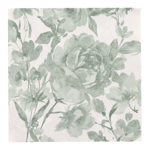 Servietten "ROYAL Collection" 1/4-Falz 40 cm x 40 cm dunkelgrün "Rose"