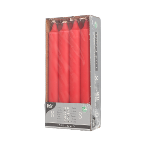 Kronkerzen Ø 2,4 cm · 20 cm rot aus 100 % Stearin