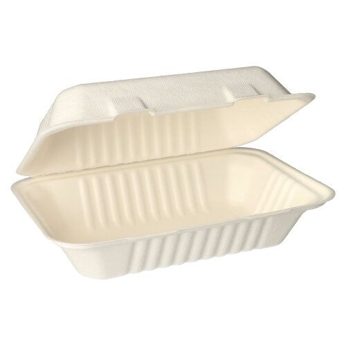 Menüboxen, Zuckerrohr "pure" ungeteilt 7,9 cm x 23 cm x 15,5 cm weiss