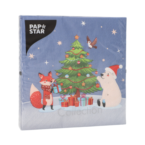 Servietten, 3-lagig 1/4-Falz 33 cm x 33 cm "Christmas Party"