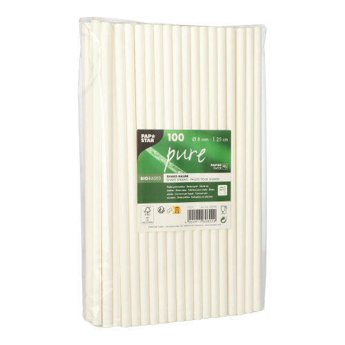 Shake-Halme, Papier "pure" Ø 8 mm · 25 cm weiss