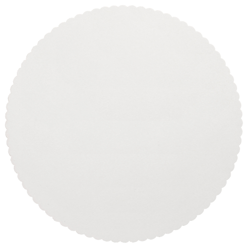 Tortenunterlagen, Pappe "pure" rund Ø 30 cm weiss mit gezacktem Rand