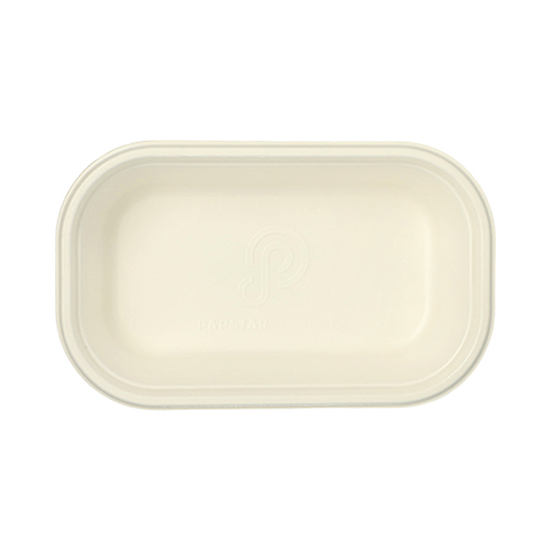Gastronorm-Behälter GN 1/4 Zuckerrohr, PLA beschichtet eckig 1,8 l 6,5 cm x 26,5 cm x 16,2 cm weiss