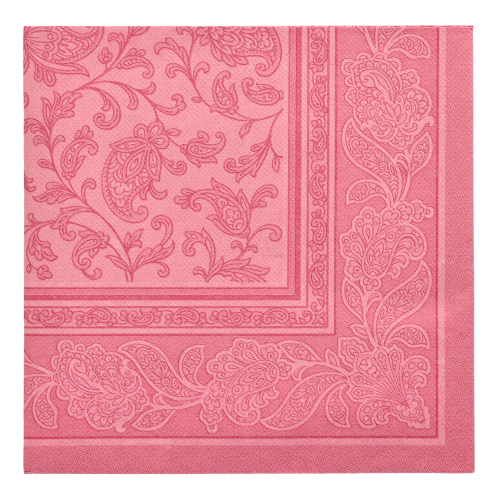 Servietten "ROYAL Collection" 1/4-Falz 40 cm x 40 cm rosa "Ornaments"