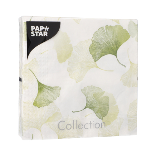 Servietten, 3-lagig 1/4-Falz 33 cm x 33 cm "Light Ginko"