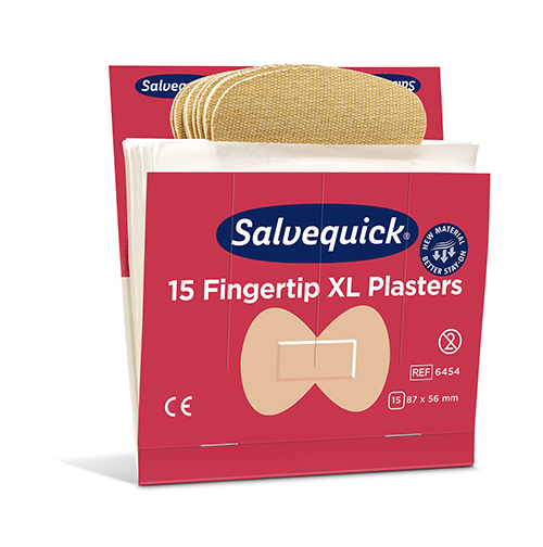 Set "Cederroth" Salvequick Textil Pflaster (15 Stück) 87 mm x 56 mm braun "Fingertip XL"