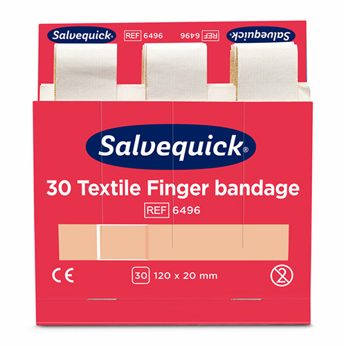 Set "Cederroth" Salvequick Textil Pflaster (30 Stück) braun "Finger Bandage" , Refill