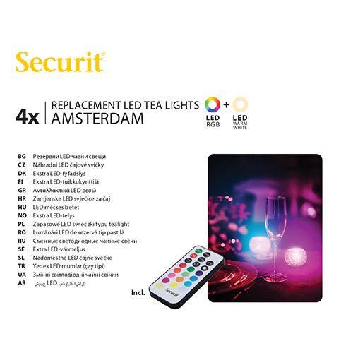 LED-Teelichte Nachfüllpack Ø 4 cm · 5 cm farbig "Amsterdam" Leuchtdauer 12-40h