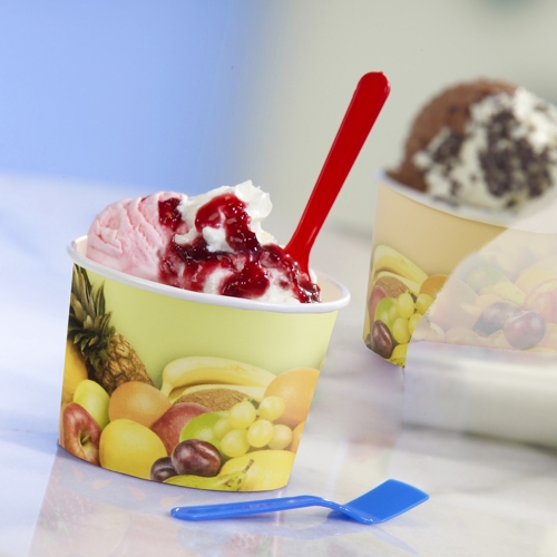 Eisbecher, Pappe 125 ml Ø 8 cm · 4,8 cm grün "Triangle"