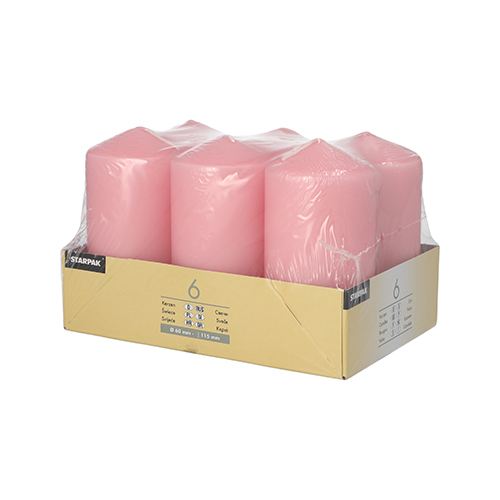 Stumpenkerzen Ø 60 mm · 115 mm altrosa