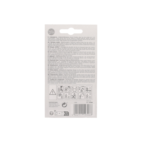 Zahlenkerze 7,3 cm weiss "6" mit rotem Rand