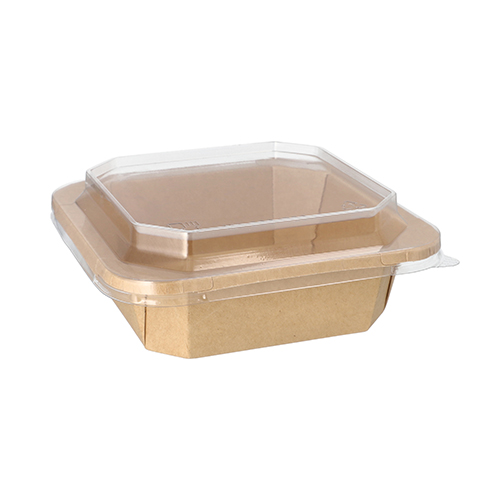 Lunchboxen, Pappe eckig 750 ml 4,7 cm x 16,2 cm x 16,2 cm braun