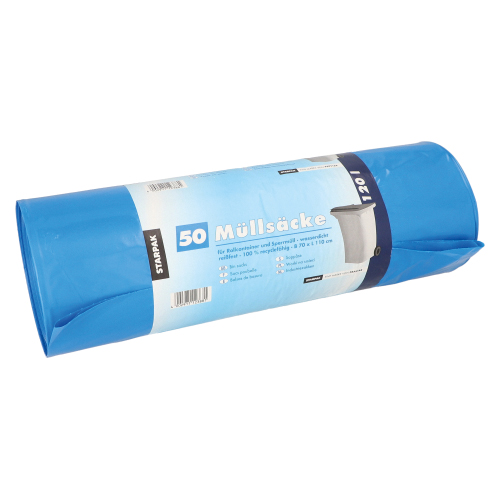 Müllsäcke, LDPE 120 l 110 cm x 70 cm blau 45 my