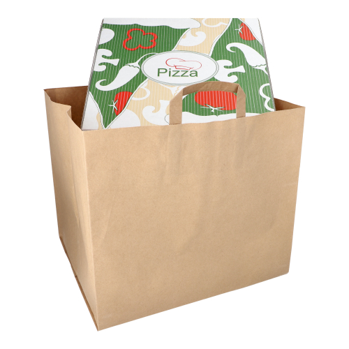 Tragetaschen, Papier XXL 33 cm x 37 cm x 34,5 cm braun mit Tragegriff