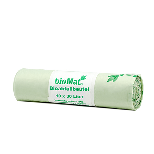 "bioMat" Kompostbeutel auf Stärkebasis 30 l 60 cm x 53 cm ohne Tragegriff, 17 my