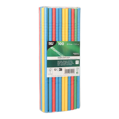 Shake-Halme Papier Ø 8 mm · 25 cm farbig sortiert flexibel
