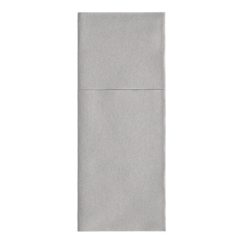 Bestecktaschen, Airlaid 40 cm x 48 cm grau mit Besteckfalz