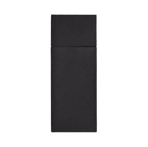 Bestecktaschen, Airlaid 40 cm x 33 cm schwarz mit Besteckfalz