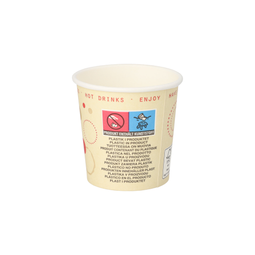 Trinkbecher, Pappe "To Go" 0,1 l Ø 6 cm · 6 cm "Coffee Rings"
