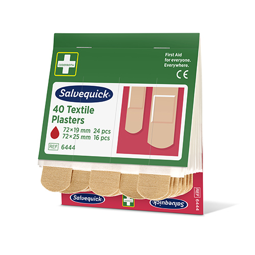 Set "Cederroth" Salvequick Textile Pflaster (40 Stück) braun , Refill