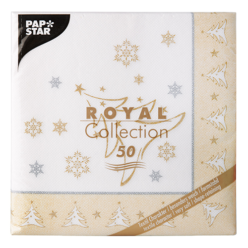 Servietten "ROYAL Collection" 1/4-Falz 40 cm x 40 cm gold "X-Mas Elegance"