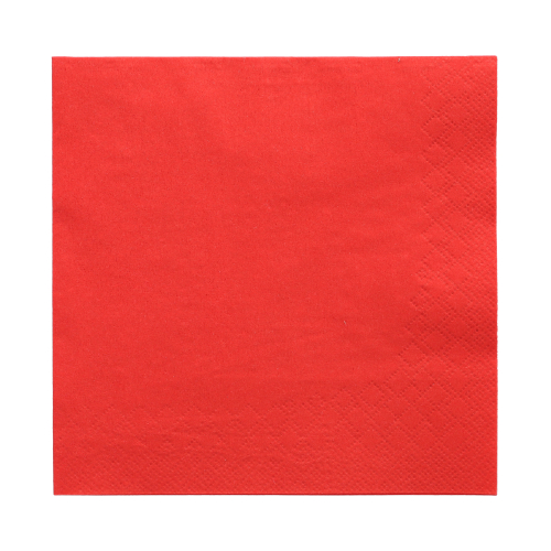 Servietten, 3-lagig 1/4-Falz 33 cm x 33 cm rot
