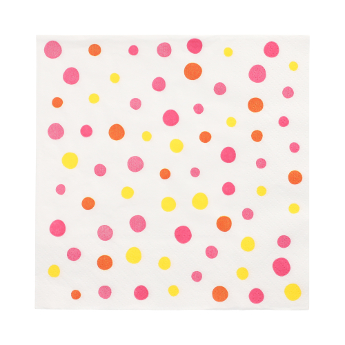Servietten, 3-lagig 1/4-Falz 33 cm x 33 cm pink "Colourful Dots"